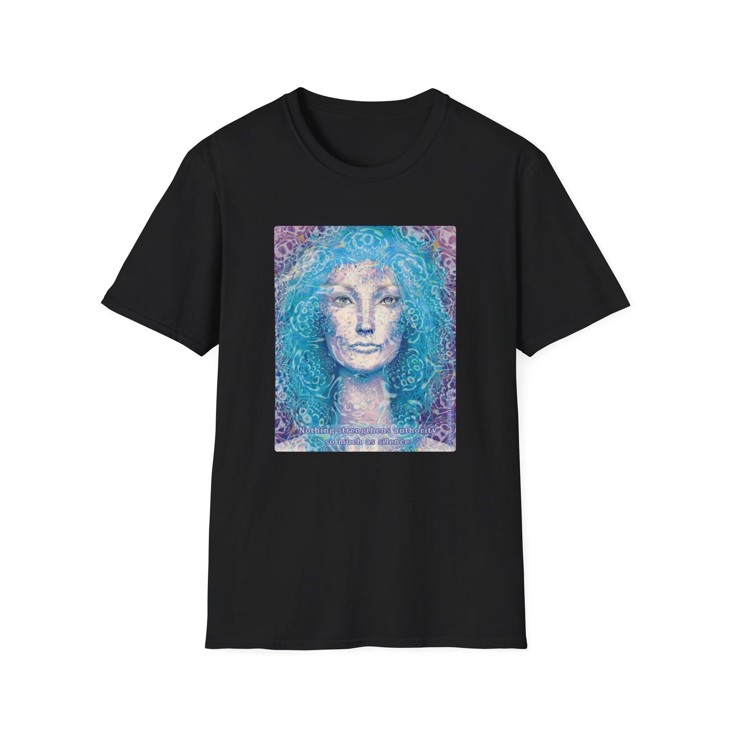 "Nothing strengthens authority". Leonardo da Vinci. Zifitaka T-shirts. (AU)